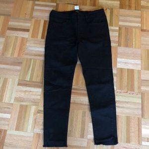 VERVET Black Skinny Ankle Jean Raw Hem 28
